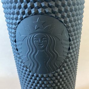 Starbucks 24 oz Black Nailhead Tumbler Insulated Coffee Cup w Straw